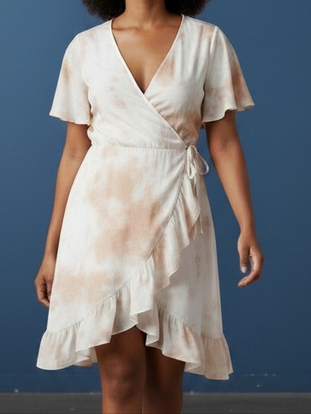 DEX PLUS SIZE Womens Maxi Wrap Around Tie Dye Dress In  White And Pink